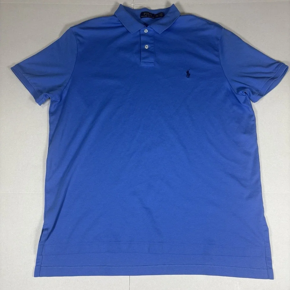 Polo Ralph Lauren Polo Shirt Mens XXL Blue Cotton Short Sleeve‎ Classic Casual